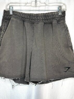 Gymshark Mens 5” Fleece Shorts, Medium Elastic Waist Raw Hem Utility Gym Workout